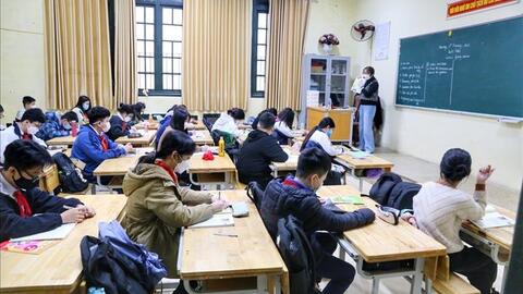 Lãnh đạo trường nghề vui vì sinh viên trở lại