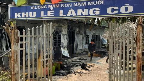 Yên Bái: Cháy điểm trường mầm non, 60 trẻ tạm thời nghỉ học