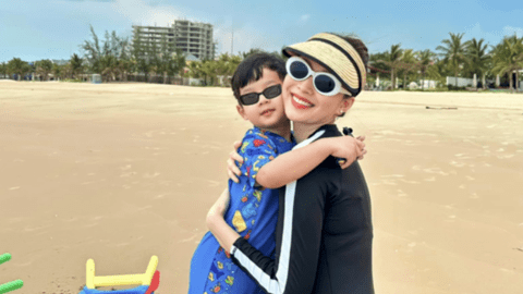 Con trai Hoa hậu Đặng Thu Thảo phổng phao tuổi lên 3, phiên bản nhí của bố