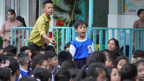 Tiết học thú vị của gần 700 học sinh Trường Tiểu học Vĩnh Hội