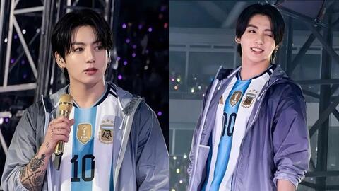 Jungkook (BTS) gây sốt ở Nam Mỹ khi mặc áo đấu của Lionel Messi