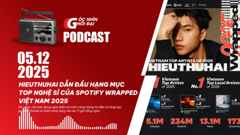 Podcast 05/12: HIEUTHUHAI dẫn đầu hạng mục Top nghệ sĩ của Spotify Wrapped Việt Nam 2025