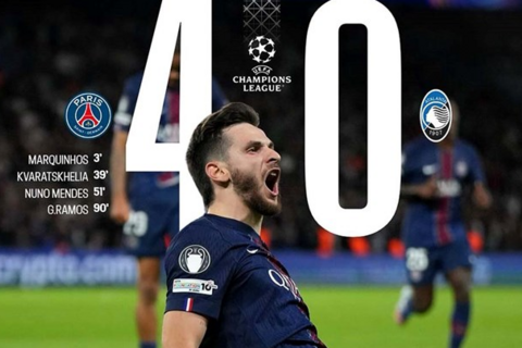 PSG thắng đậm Atalanta trong ngày ra quân Champions League