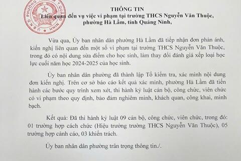 Giáo dục 24h: Sửa nâng điểm của con, hiệu trưởng và cán bộ phường bị cách chức