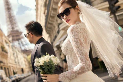 Thiếu gia Tập đoàn Sơn Hải được Hoa hậu Đỗ Thị Hà hướng dẫn chụp ảnh cưới