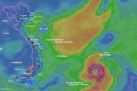 Bão số 13 Kalmaegi mạnh nhất giật cấp 17 trong 24 giờ tới trước khi đổ bộ đêm 6.11