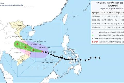 Đêm nay, bão số 13 Kalmaegi đổ bộ, dự báo các tỉnh mưa to gió mạnh nhất