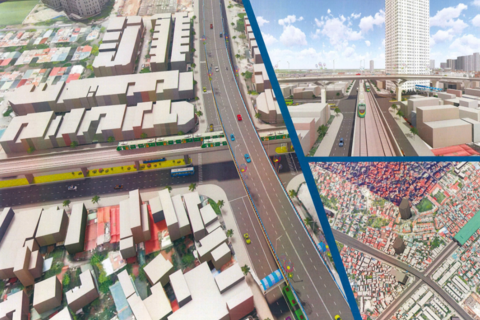 Cầu vượt qua tuyến đường sắt Cát Linh - Hà Đông dài 883m