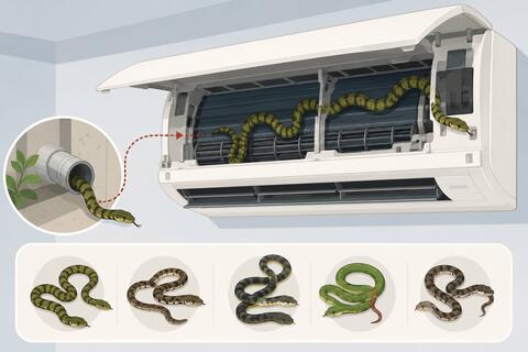 Vì sao rắn thường xuất hiện trong điều hòa vào mùa nắng nóng?