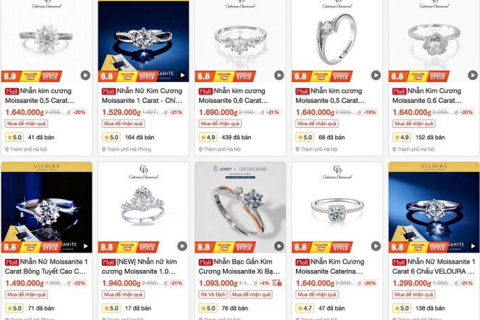 Nhẫn kim cương ‘đặc biệt’ bán đầy Shopee, giá chưa tới 2 triệu đồng/chiếc