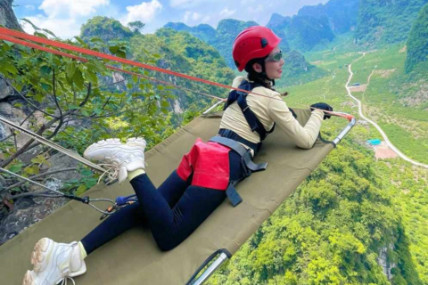 Trải nghiệm đu dây mạo hiểm tại Cổng trời Yên Sơn