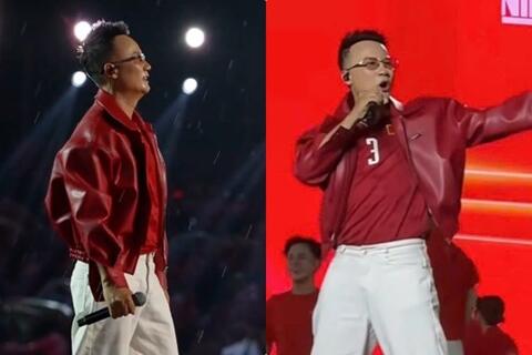 Hoàng Bách hát mừng tuyển Việt Nam thắng Thái Lan tại concert Tổ quốc trong tim