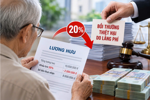 Có thể bị khấu trừ 20% lương hưu nếu trốn tránh bồi thường thiệt hại do lãng phí