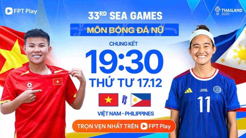 Lịch thi đấu bóng đá SEA Games 33 ngày 17.12: Tuyển nữ Việt Nam vs Philippines