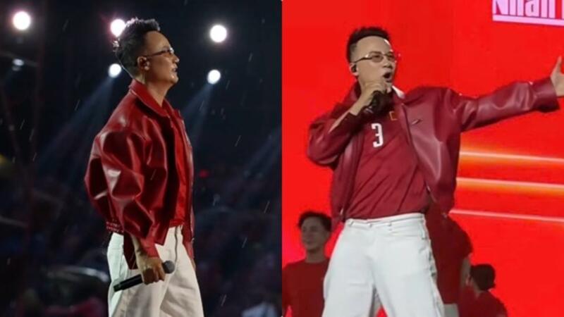 Hoàng Bách hát mừng tuyển Việt Nam thắng Thái Lan tại concert Tổ quốc trong tim