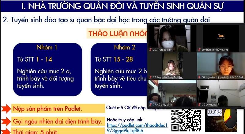 Dạy học linh hoạt đối với tiết học online tại Trường THPT Nghèn.