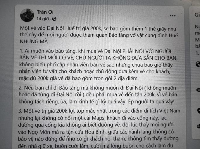 Đơn vị quản lý di tích ở Huế nói gì về sự bất cập giá vé tham quan Đại nội? - Ảnh 2.