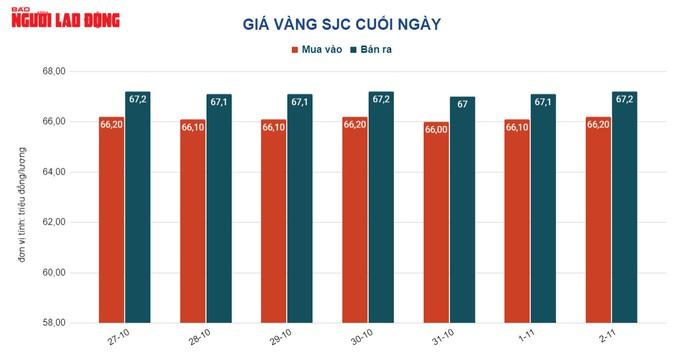 Giá vàng hôm nay 3-11: Vàng thế giới rơi thẳng đứng, trong nước giảm nhỏ giọt - Ảnh 2.