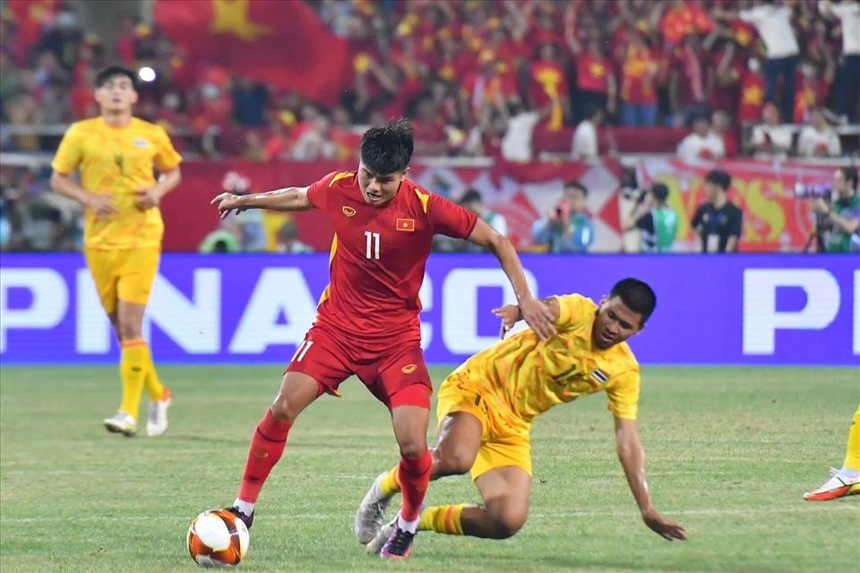 U23 Việt Nam luôn gặp khó khăn khi đối đầu với U23 Thái Lan tại SEA Games. Ảnh: Hải Nguyễn