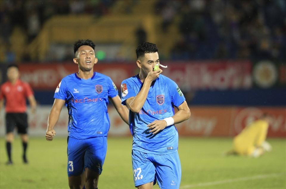 Tiến Linh đã ghi bàn thắng đầu tiên tại V.League 2023. Ảnh: Thanh Vũ