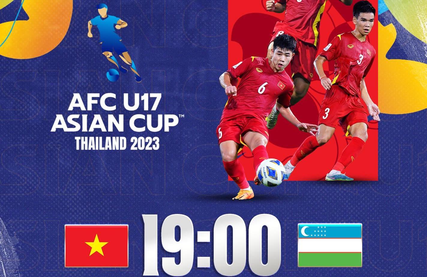 Lịch thi đấu U17 Việt Nam vs U17 Uzbekistan, giải U17 châu Á 2023