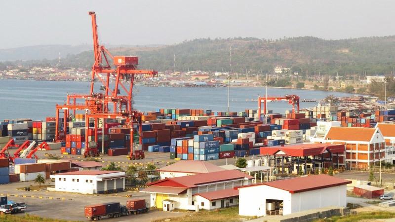 Một góc Cảng Sihanoulville, thành phố Sihanouk, Campuchia.
