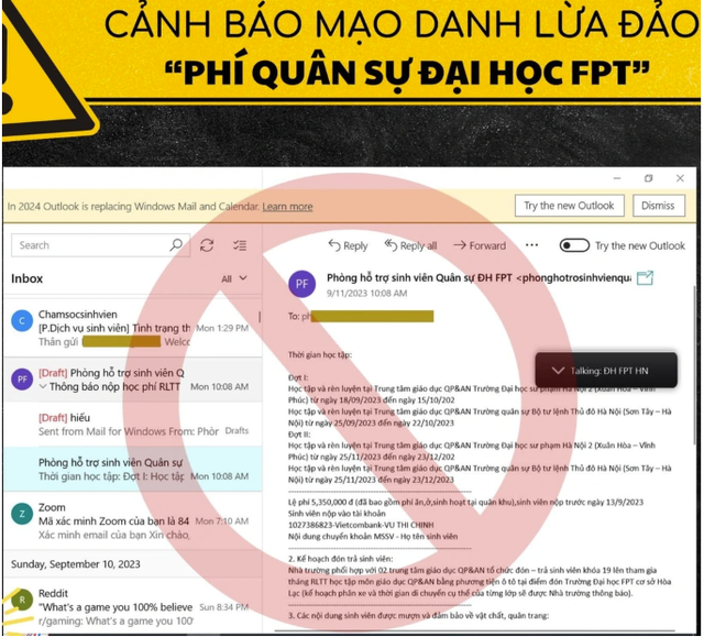 Nhiều đại học cảnh báo mạo danh lừa đảo đóng học phí - Ảnh 1.