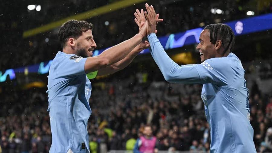 Man City có bàn mở tỉ số ở đầu hiệp 2. Ảnh: UEFA