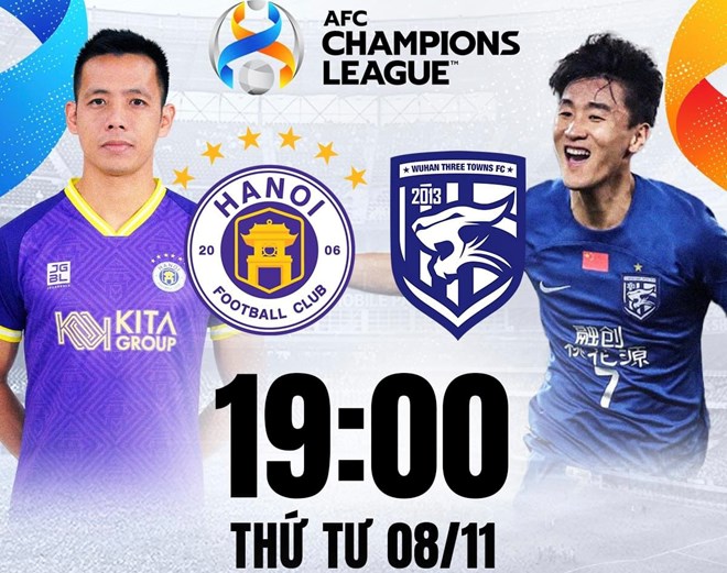 Link xem trực tiếp Hà Nội FC vs Wuhan Three Towns tại AFC Champions League