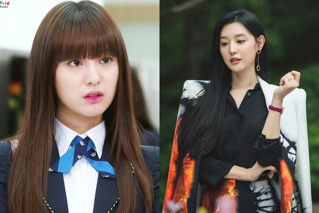 Kim Ji Won đóng vai tiểu thư tài phiệt trong “Những người thừa kế” (trái) và “Nữ hoàng nước mắt“. Ảnh: Nhà sản xuất