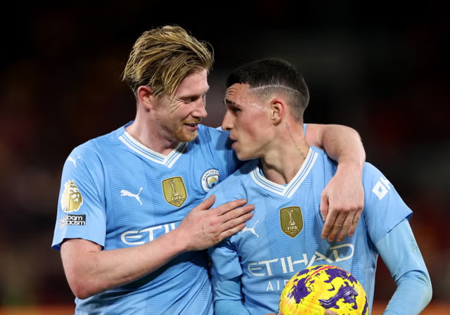 Foden chắc chắn sẽ kế nhiệm Kevin De Bruyne, trở thành nhạc trưởng của Man City.  Ảnh: AFP