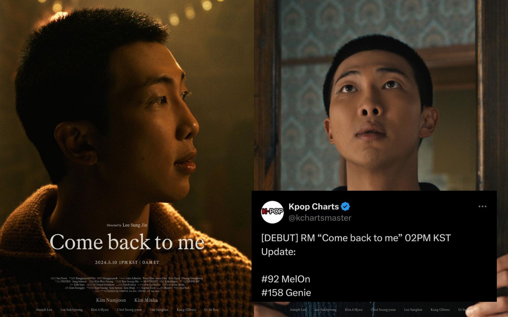 Ca khúc “Come back to me” mới ra mắt gần đây cũng chỉ đạt thành tích khiêm tốn. Ảnh: X.