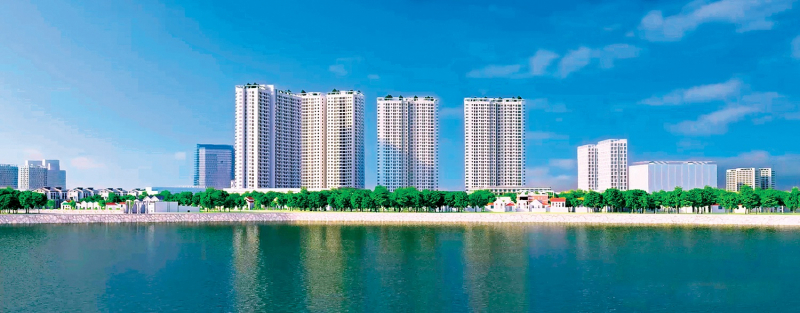 Khu đô thị Gelexia Riverside sở hữu không gian trong lành khi nằm sát hồ điều hòa.