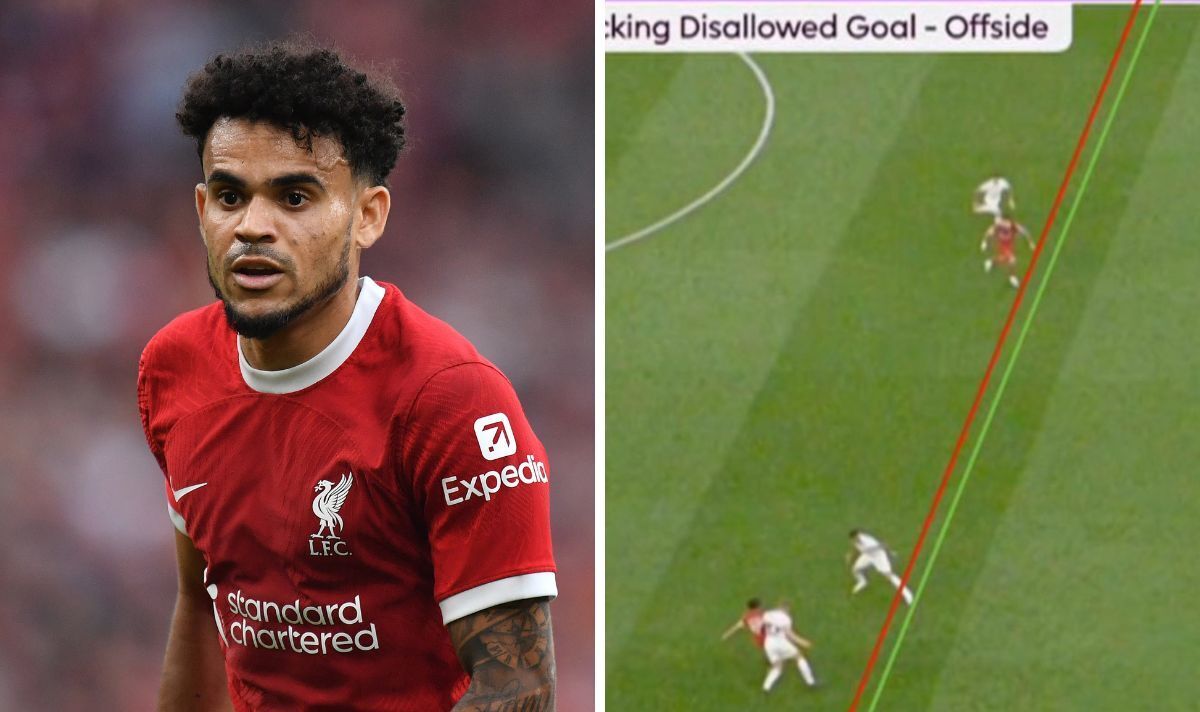 Luis Diaz của Liverpool không được công nhận bàn thắng dù anh chưa hề việt vị. Ảnh: Daily Express