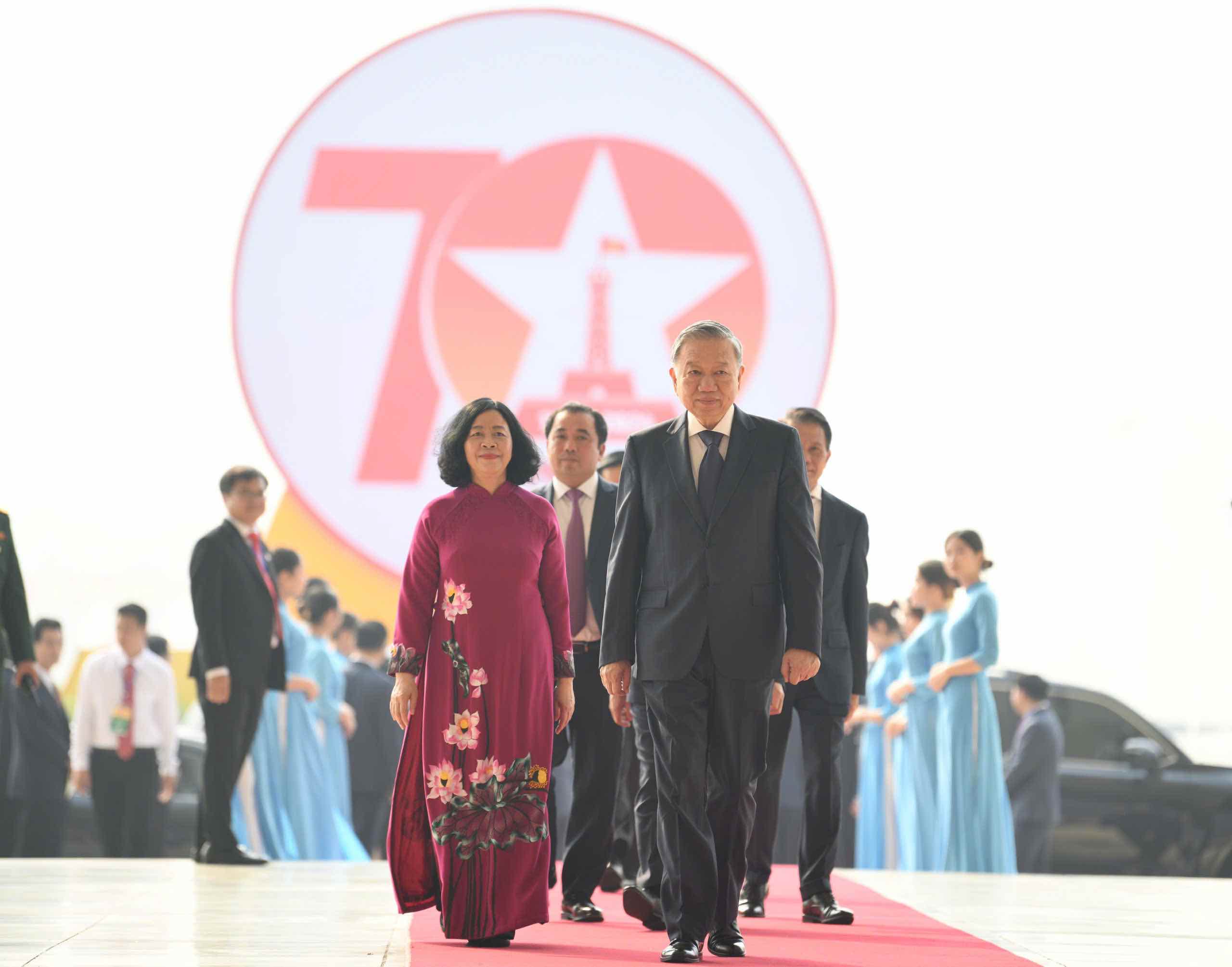 Tổng Bí thư, Chủ tịch nước Tô Lâm đến dự Lễ kỷ niệm 70 năm Ngày Giải phóng Thủ đô. Ảnh: Hải Nguyễn