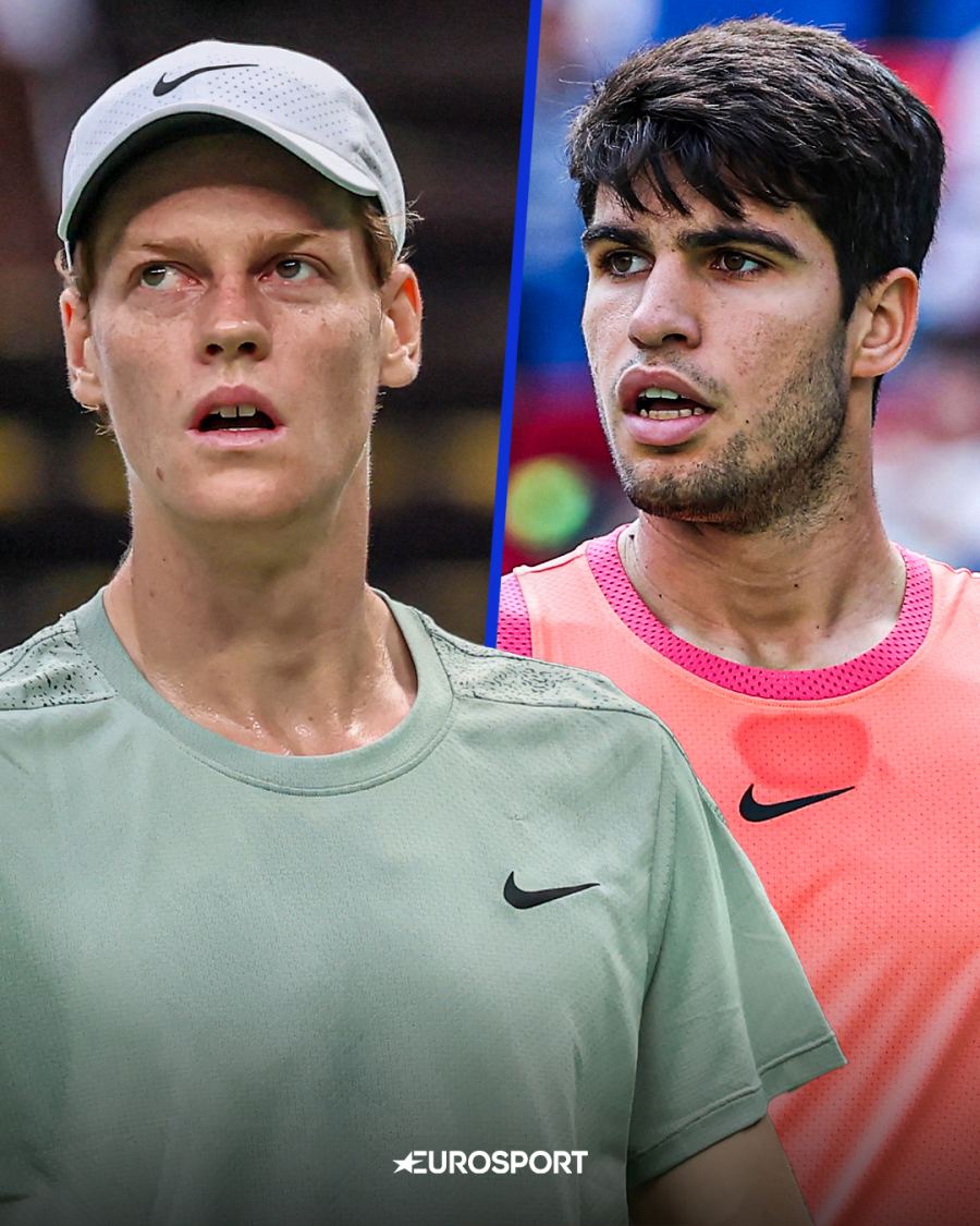 Jannik Sinner và Carlos Alcaraz đối đầu ở chung kết. Ảnh: Eurosport