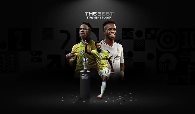 Vinicius vượt qua Rodri để thắng giải FIFA The Best 2024