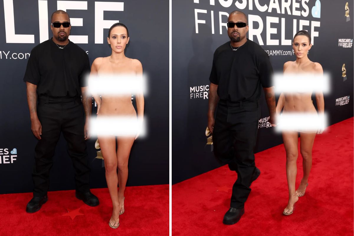 Vợ Kanye West gây sốc với váy trong suốt không khác nào khỏa thân. Ảnh: X