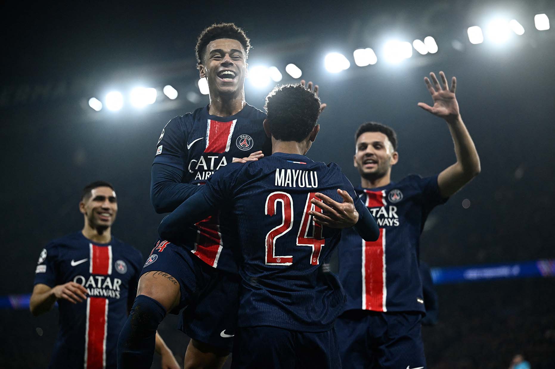 PSG đại thắng Brest 10-0 để thẳng tiến vào vòng 1/8. Ảnh: AFP