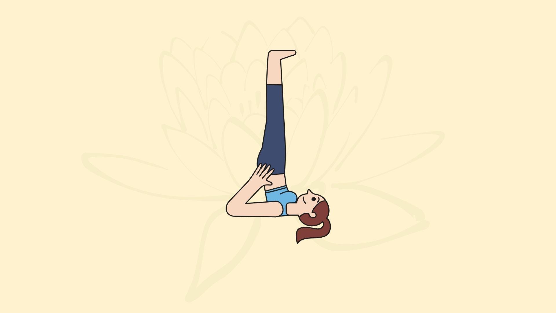 Tư thế đứng bằng vai (Sarvangasana). Đồ họa: Đinh Đinh