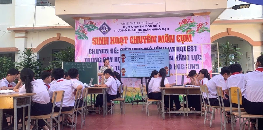 Trường Tiểu học và THCS Trần Hưng Đạo (TP Kon Tum, tỉnh Kon Tum) mạnh dạn ứng dụng mô hình dạy học hiện đại WebQuest vào thực tiễn lớp học.