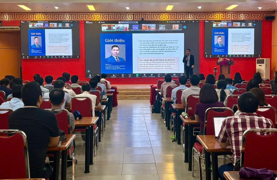 TS Lê Minh – Đại học Columbia (Hoa Kỳ) chia sẻ tại Hội thảo.