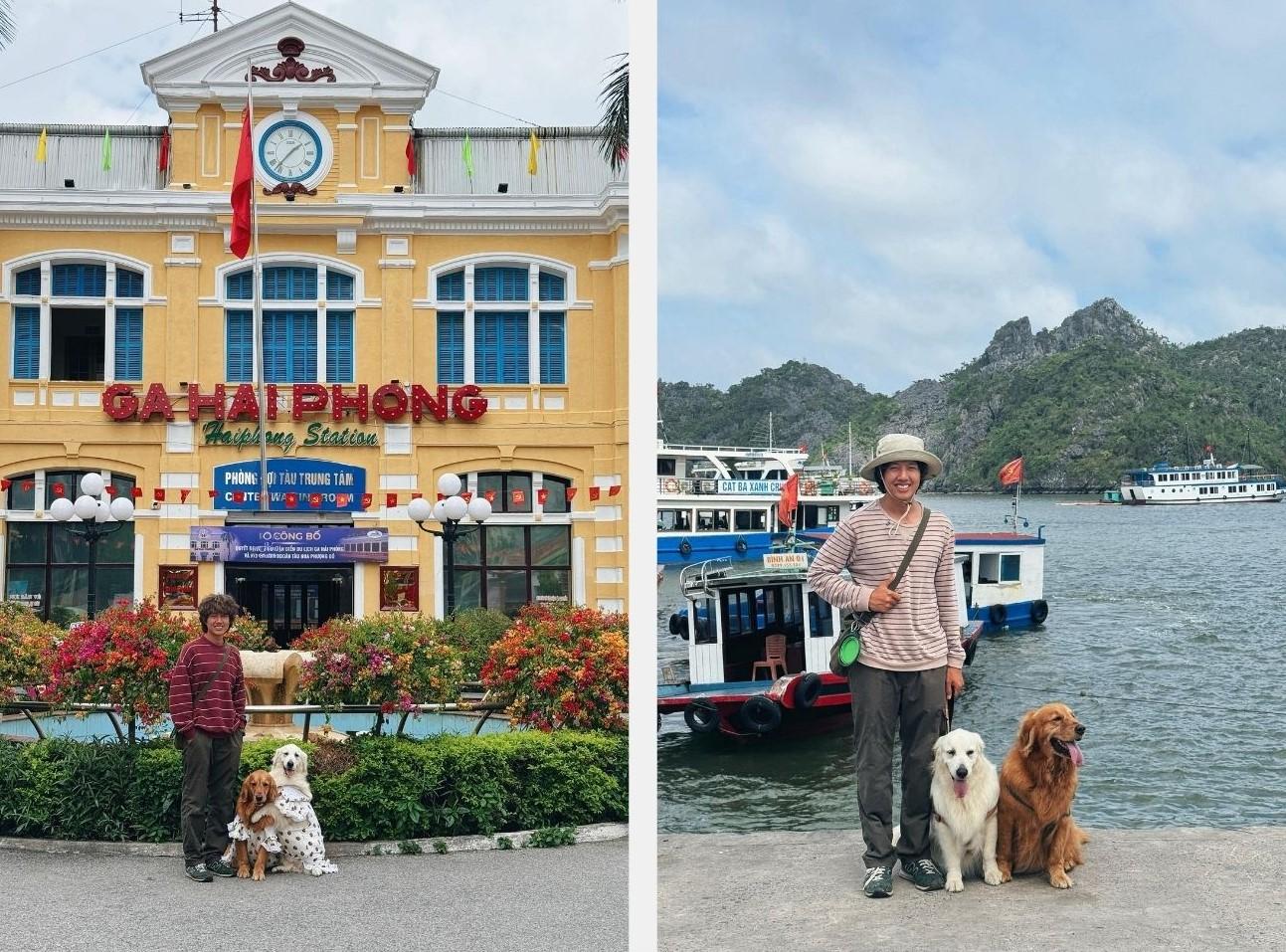 Trước khi đặt chân tới thủ đô, bộ ba Bình Bông Bụp check-in du thuyền Cát Bà, gặp gỡ rất đông đảo người hâm mộ ở thành phố Hải Phòng.