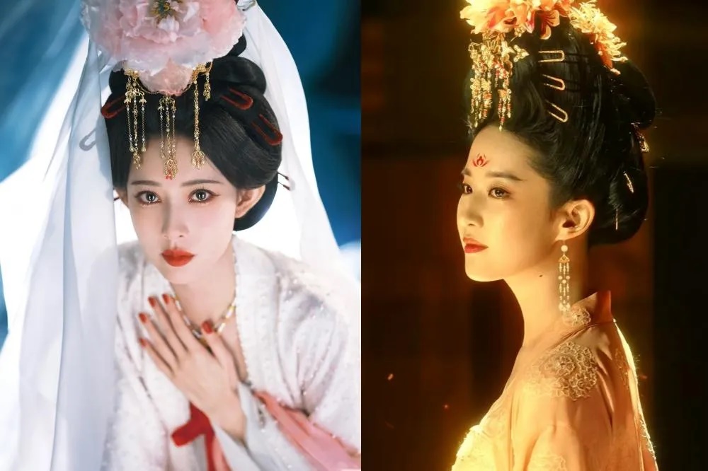 Tạo hình của Mạnh Tử Nghĩa trong “Thượng công chúa” có nhiều nét tương đồng với Lưu Diệc Phi trong “Mộng hoa lục“. Ảnh: Nhà sản xuất phim