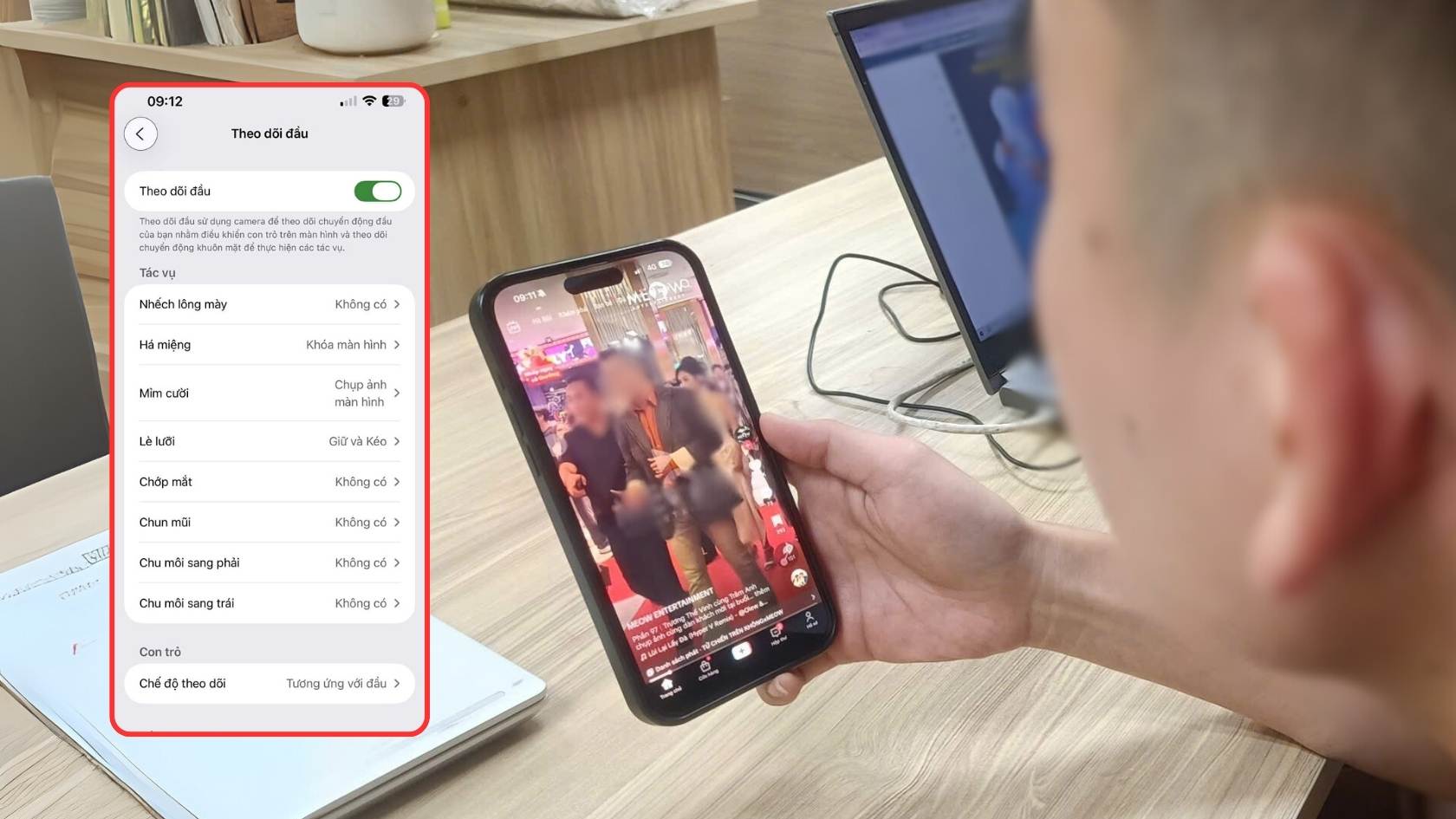 Trào lưu lè lưỡi để lướt TikTok trở thành trend công nghệ mới gây sốt. Ảnh + Đồ họa: Hạo Thiên