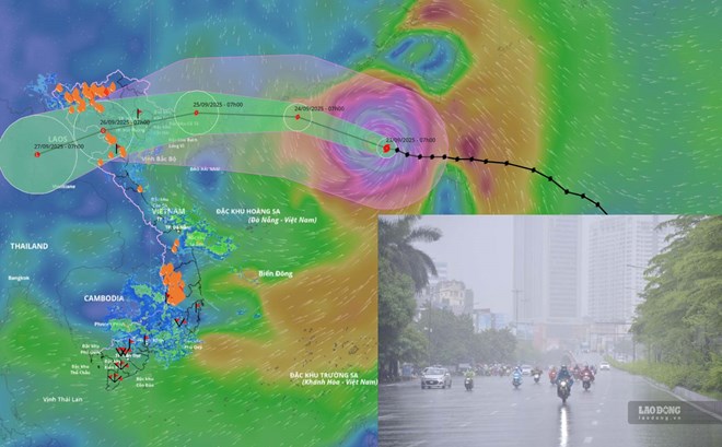 Dự báo thời gian mưa to dồn dập do siêu bão số 9 Ragasa và các tỉnh trọng tâm mưa lớn