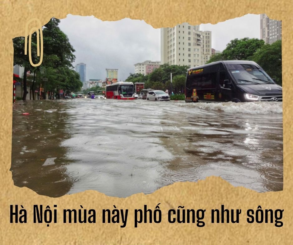 Câu hát nhạc chế về Hà Nội ngập nặng.