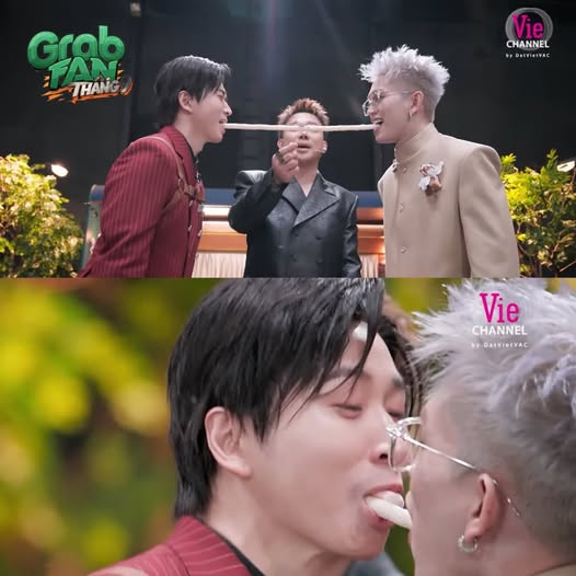 Hình ảnh 2 Karik và B Ray tham gia những trò chơi nặng tính giải trí ở Anh trai say hi khiến giới rap dậy sóng. Ảnh: Chụp từ video