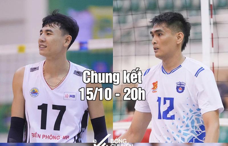 Thể Công Tân Cảng gặp Biên Phòng ở chung kết giải bóng chuyền quốc gia. Ảnh: VFV