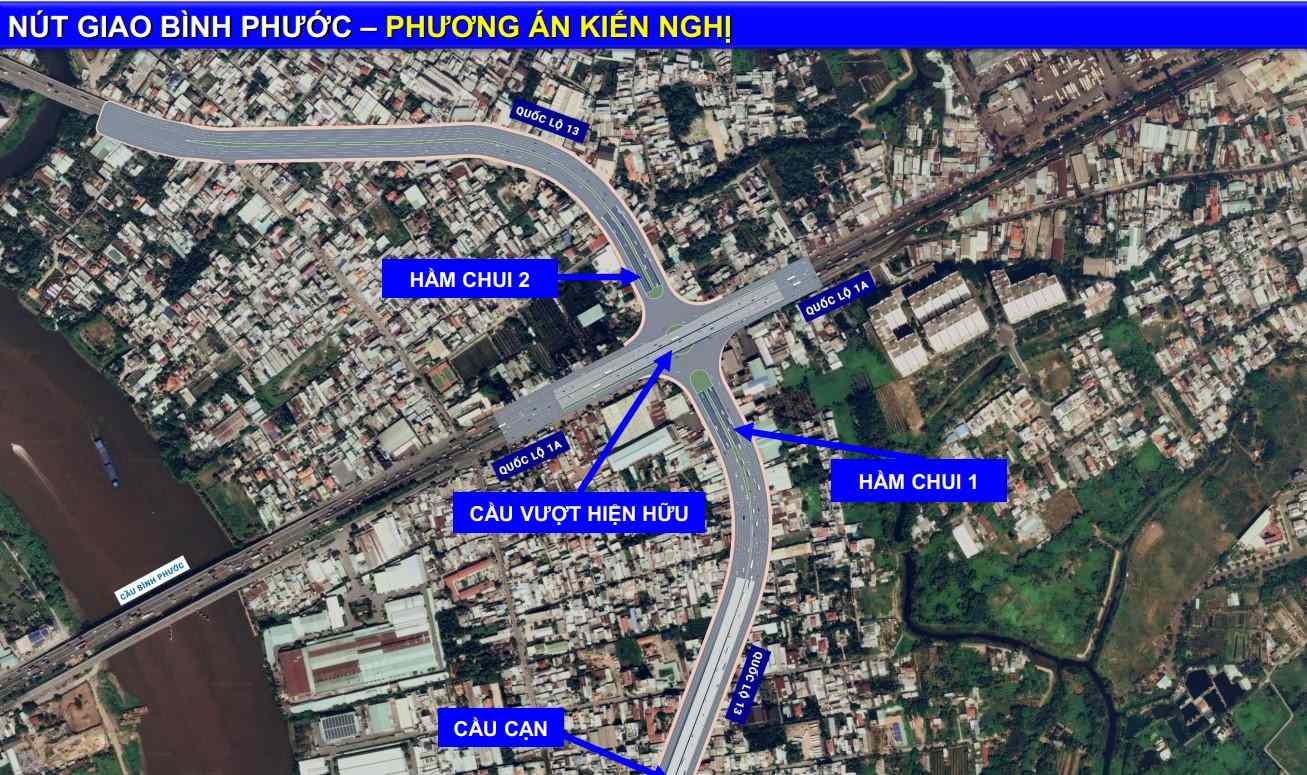 Phối cảnh hầm chui nút giao Bình Phước. Ảnh: Sở Xây dựng TPHCM